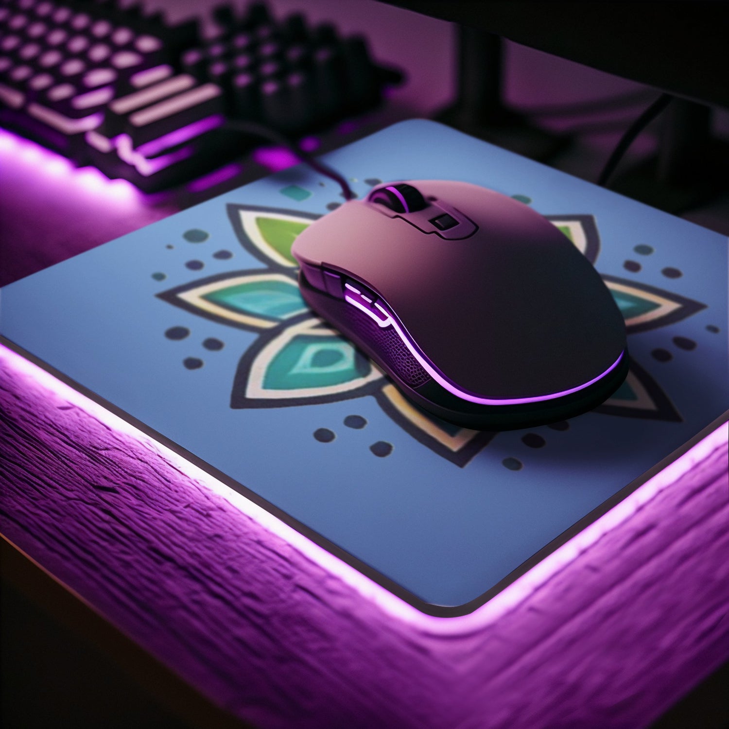 Desk and mouse pad